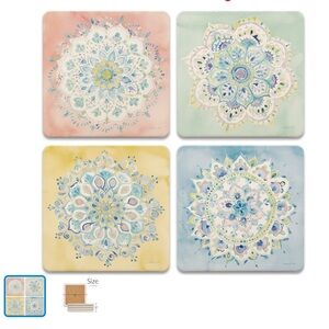 Coasterstone Jaipur coasters set of four one size multicolored cork back Boho
